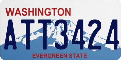 WA license plate ATT3424
