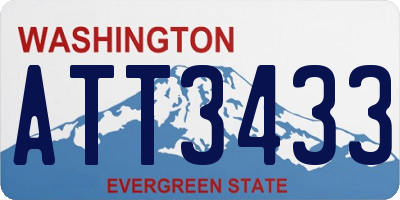 WA license plate ATT3433
