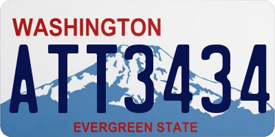 WA license plate ATT3434
