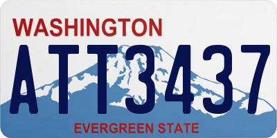 WA license plate ATT3437