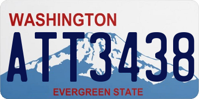 WA license plate ATT3438