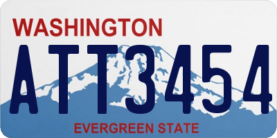 WA license plate ATT3454