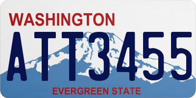 WA license plate ATT3455