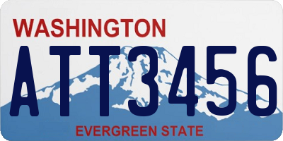 WA license plate ATT3456