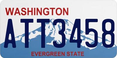 WA license plate ATT3458