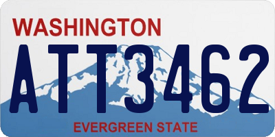 WA license plate ATT3462