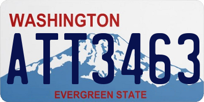 WA license plate ATT3463