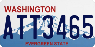 WA license plate ATT3465