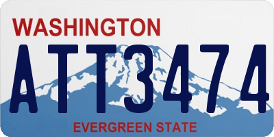 WA license plate ATT3474