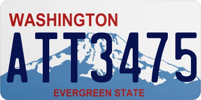 WA license plate ATT3475