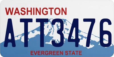 WA license plate ATT3476