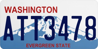 WA license plate ATT3478