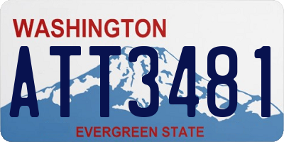 WA license plate ATT3481