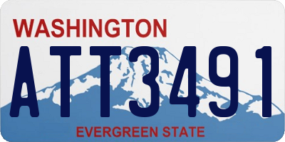 WA license plate ATT3491