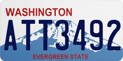 WA license plate ATT3492