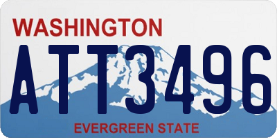 WA license plate ATT3496