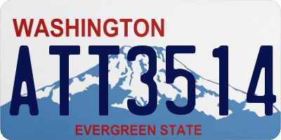 WA license plate ATT3514