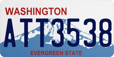 WA license plate ATT3538