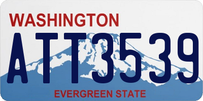 WA license plate ATT3539