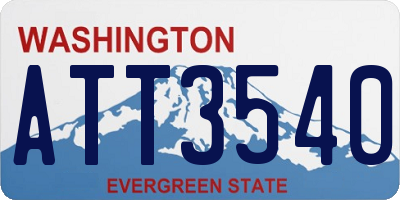 WA license plate ATT3540