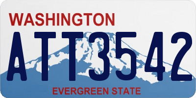 WA license plate ATT3542