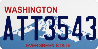 WA license plate ATT3543