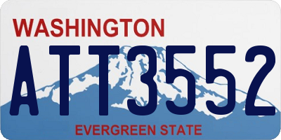 WA license plate ATT3552