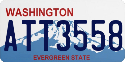 WA license plate ATT3558