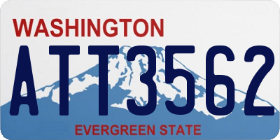WA license plate ATT3562