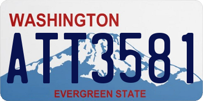 WA license plate ATT3581