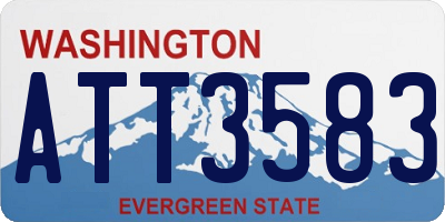 WA license plate ATT3583