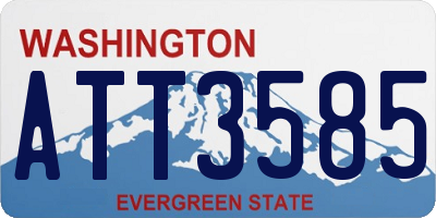WA license plate ATT3585