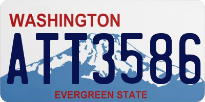 WA license plate ATT3586