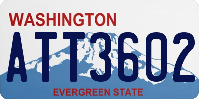 WA license plate ATT3602