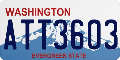 WA license plate ATT3603