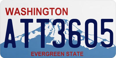 WA license plate ATT3605