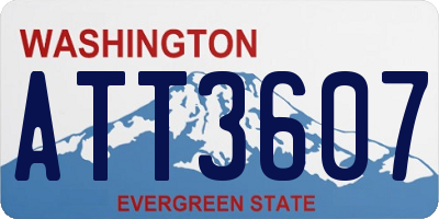WA license plate ATT3607
