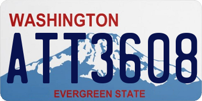WA license plate ATT3608