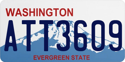 WA license plate ATT3609