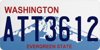WA license plate ATT3612