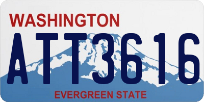 WA license plate ATT3616