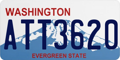WA license plate ATT3620