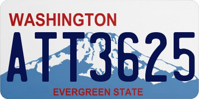 WA license plate ATT3625