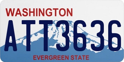 WA license plate ATT3636