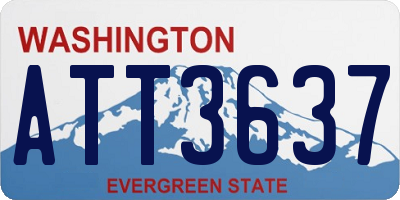 WA license plate ATT3637
