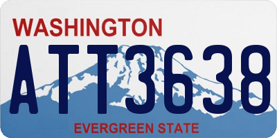 WA license plate ATT3638
