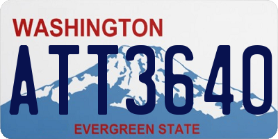 WA license plate ATT3640