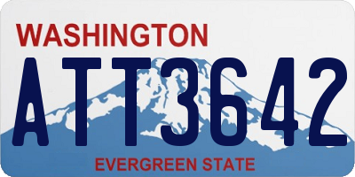 WA license plate ATT3642