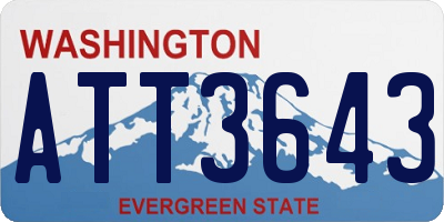 WA license plate ATT3643