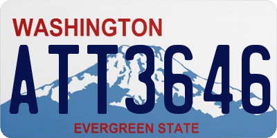 WA license plate ATT3646